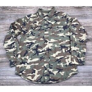 Gap Camouflage Shirt Jacket Heavy Shacket Green Military Utility XLT (TALL)